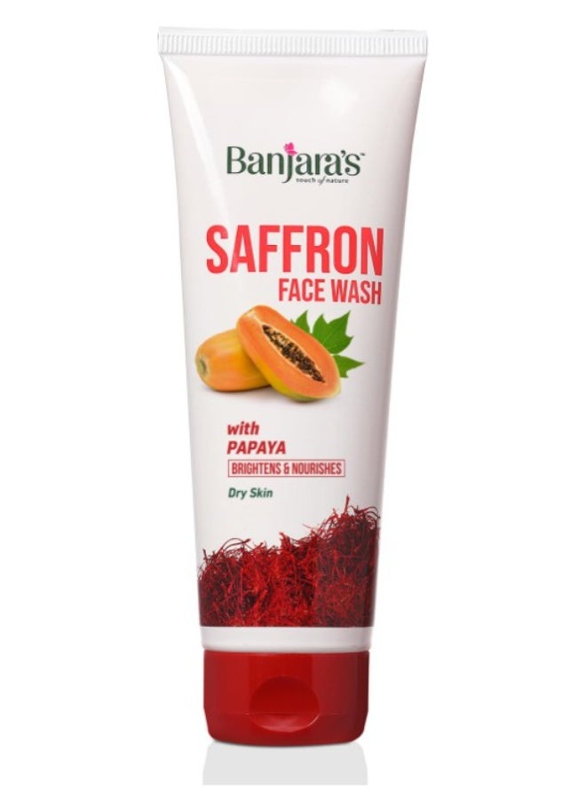 Banjara's Saffron Face Wash With Papaya 50ml - For Dry Skin - Brightens & Nourishes Skin - Image 1